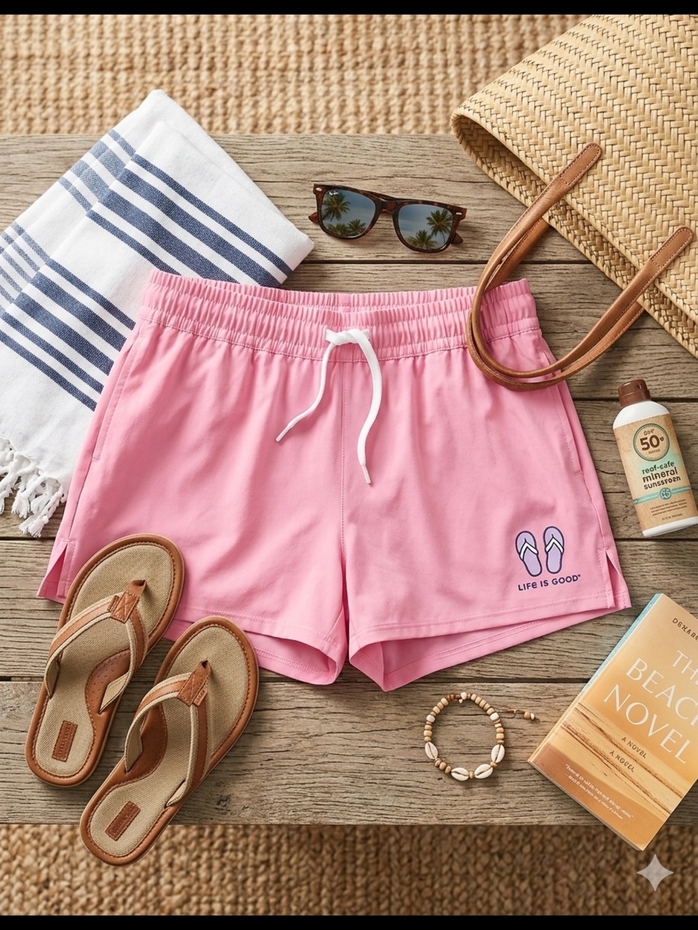 Life Is Good Pink Swim Shorts